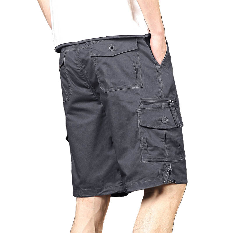 Mens Fashion Cargo Pants - กางเกงขาสั้นคาร์โก้ผู้ชาย แฟชั่นฤดูร้อน ระบายอากาศได้ดี ผ้าฝ้าย 100% ซักแล้ว