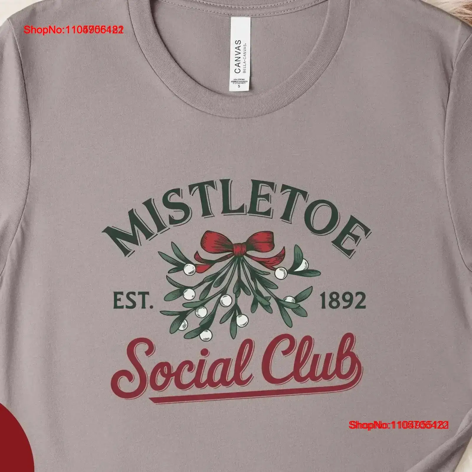 Men'S Fashion Xmas Party - เสื้อยืดลายต้นคริสต์มาส Mistletoe Social Club น่ารักสำหรับงานปาร์ตี้วันคริสต์มาส เหมาะสำหรับเทศกาลวันหยุดสำหรับเธอ