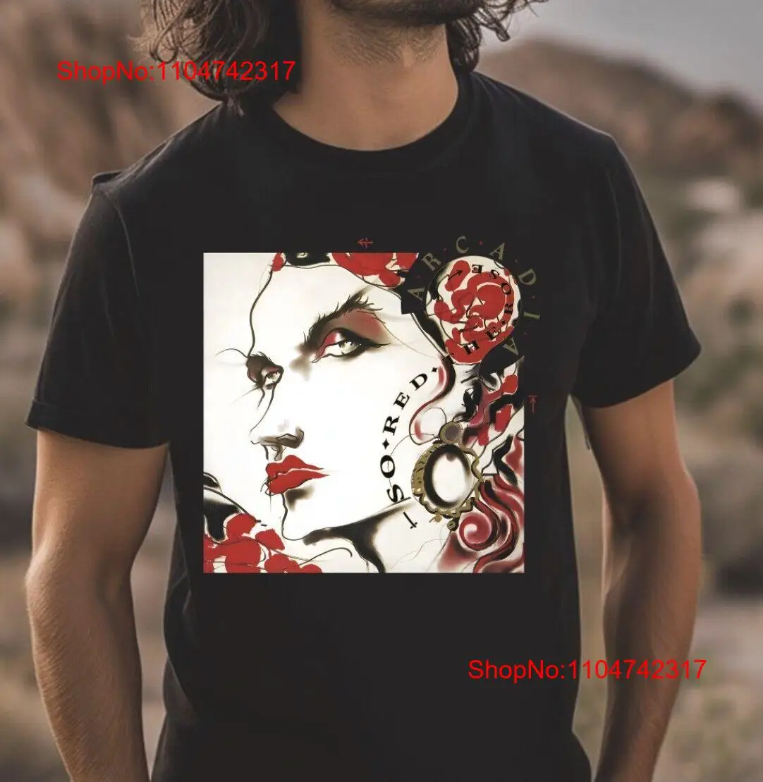 Mens Fashion Black Shirt - ARCADIA SO RED THE ROSE เสื้อยืดสีดําขนาด