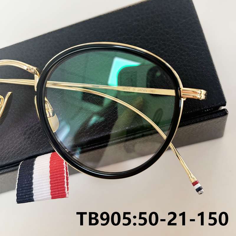 Men'S Fashion Glasses 2026 - กรอบแว่นตาแฟชั่นทรงรี ไทเทเนียม สำหรับผู้ชาย แบรนด์ดีไซน์ TB905 แว่นตาผู้หญิงสีทอง