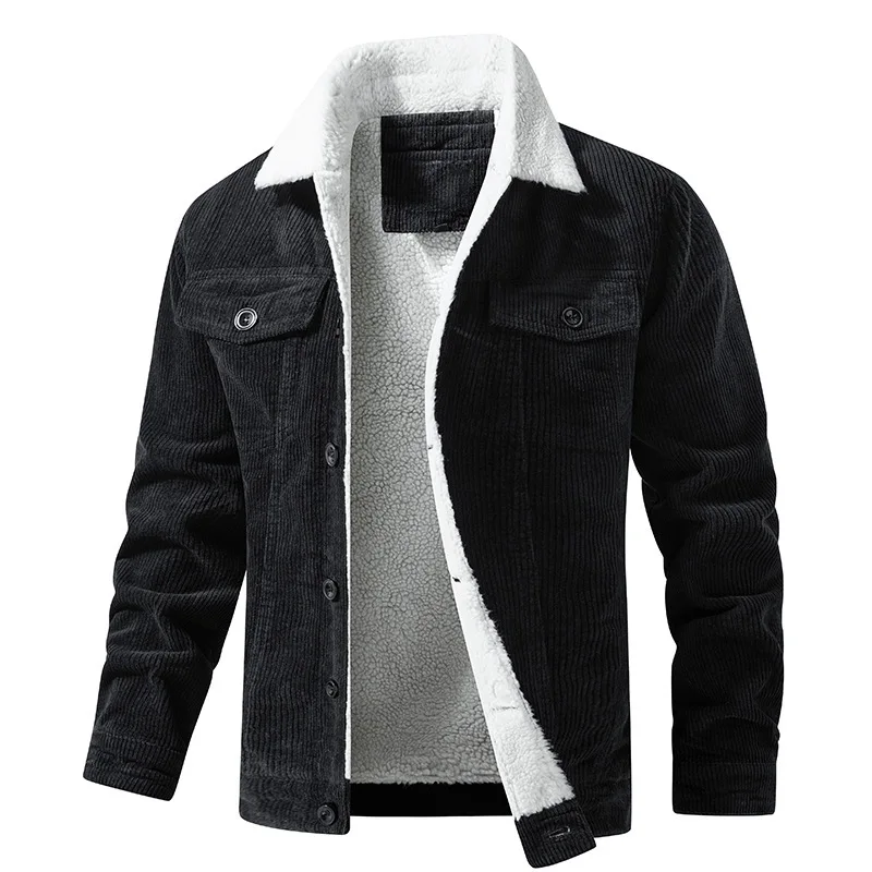 Corduroy Jacket Men - เสื้อแจ็คเก็ตคอร์ดดูรอยบุขนแกะสำหรับผู้ชาย ฤดูหนาวใหม่ เสื้อพาร์กาอุ่นๆ สวมใส่สบายๆ เสื้อโค้ทคาร์โก้คุณภาพดี เสื้อแจ็คเก็ตทรงหลวมสไตล์