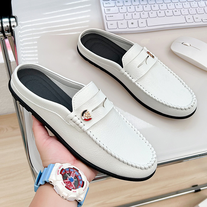 Men'S Fashion Loafers Shoes - รองเท้าแตะ sepatu pantofel kulit แฟชั่นสำหรับผู้ชาย, รองเท้าขับรถลำลองกันลื่นรองเท้าแตะชายหาดสวมใส่สบายสำหรับผู้ชาย