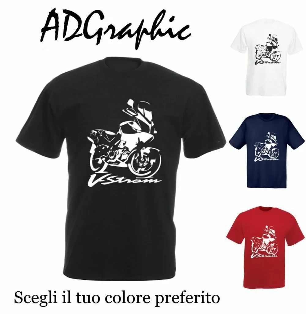 Men'S Fashion V Neck T Shirts - เสื้อยืดคอตตอนทรงสลิมฟิตสำหรับผู้ชาย รุ่นใหม่ปี 2019 ลายมอเตอร์ไซค์ Cotton Suz