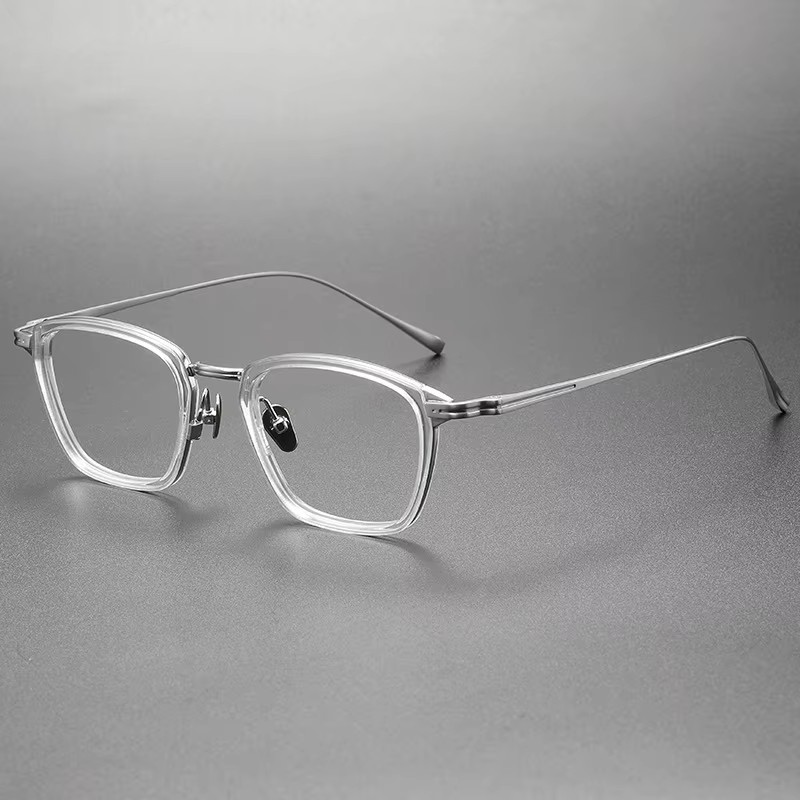 Men'S Fashion Glasses 2026 - กรอบแว่นตาทรงเหลี่ยมไทเทเนียมแท้ ดีไซน์ทันสมัย สวมใส่สบาย สำหรับผู้ชายและผู้หญิง สไตล์เรโทรสุดหรู ปี