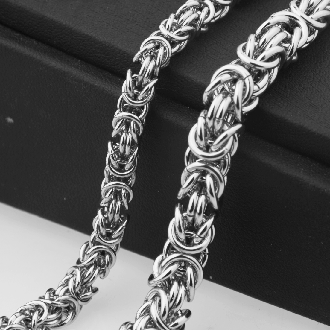 Men'S Fashion Xmas Party - แฟชั่นผู้ชายเครื่องประดับอินเทรนด์สร้อยคอสร้อยคอByzantine ChainสแตนเลสสตีลLink 7 