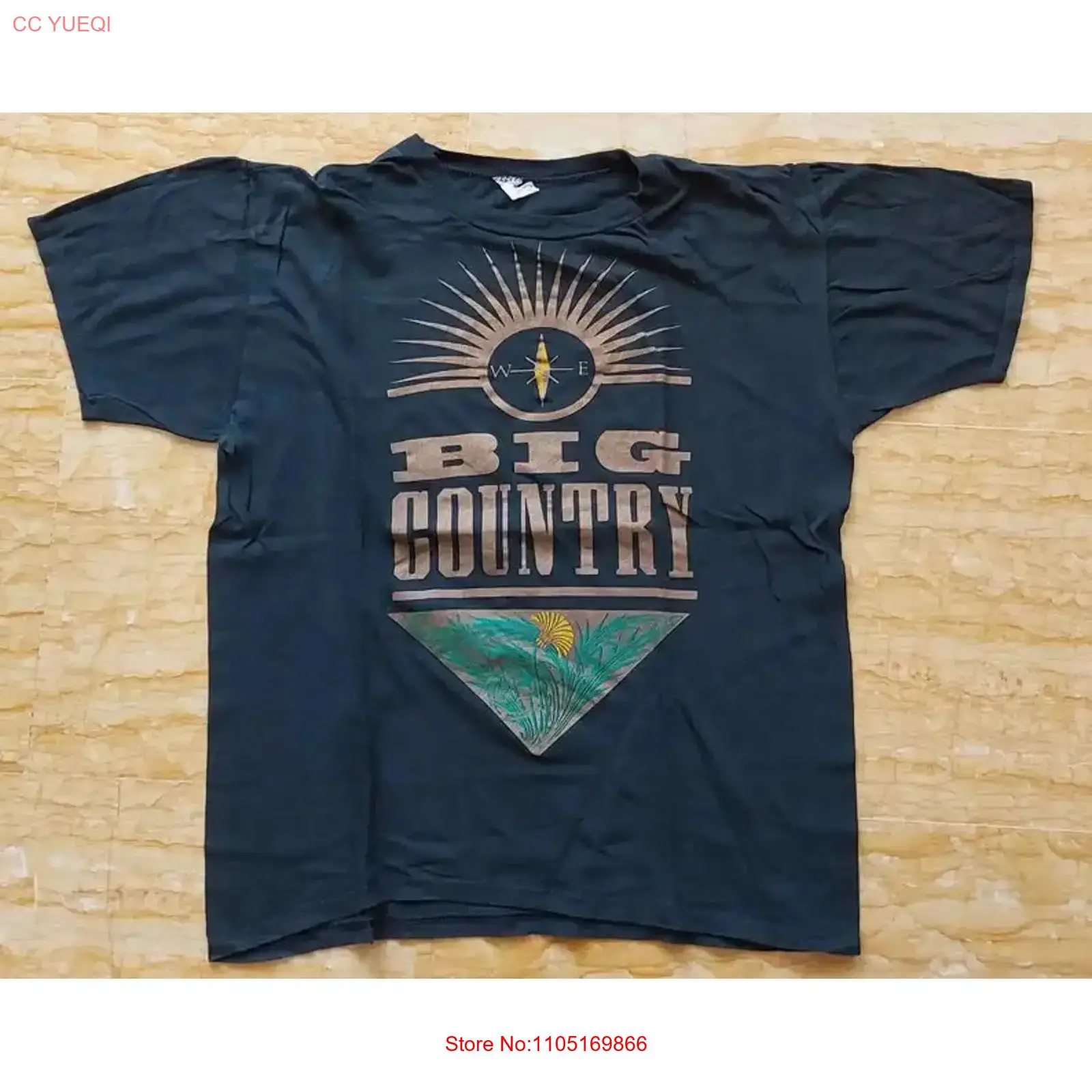 Mens Fashion Black Shirt - เสื้อยืดวินเทจ BIG COUNTRY ปี '83 สีดำ