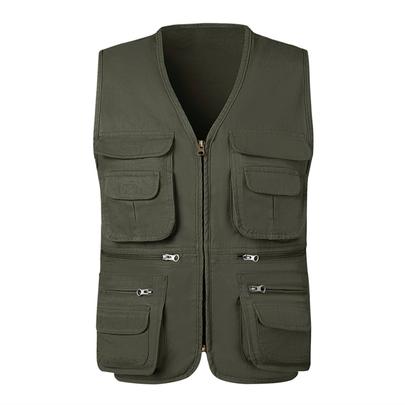 Tactical Vest Men - ฤดูร้อนผู้ชายยุทธวิธีเดินป่าตกปลาเสื้อกั๊ก Multi-Pocket ช่างภาพเสื้อกั๊กกลางแจ้งชายบาง Cargo JACKET เสื้อ