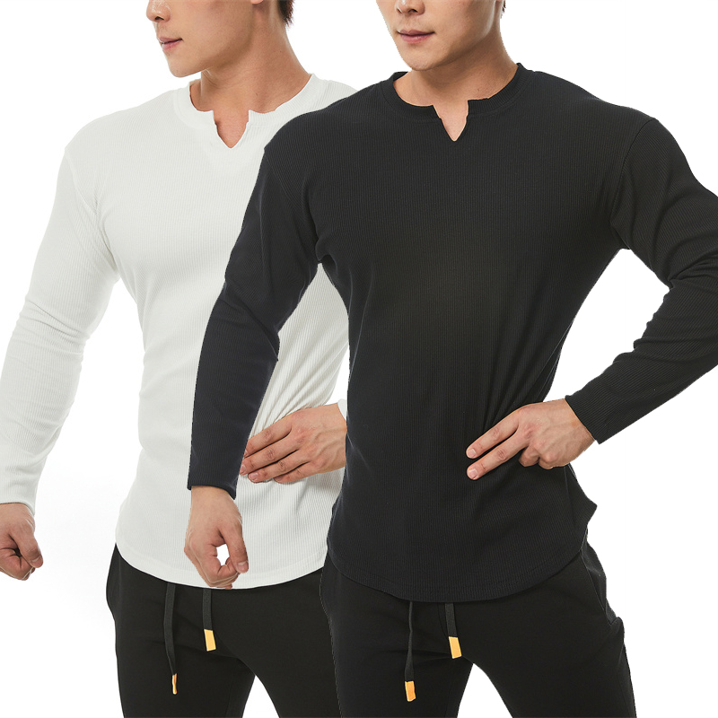 Men'S Fashion V Neck T Shirts - 2023เสื้อรัดกล้ามเนื้อแฟชั่นลำลองสำหรับผู้ชาย, เสื้อยืดออกกำลังกายกีฬาขนาดใหญ่เสื้อยืดแขนยาวผ้ายืดหยุ่นคอวีสำหรับฤดูใบไม้ร่วง