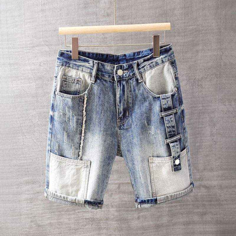 Men'S Fashion Linen Pants - กางเกงยีนส์ขาสั้นผู้ชายกางเกงพร้อมกระเป๋าล้างกางเกงขาสั้นผ้ายีนส์ชายสีน้ําเงินขายกางเกงขาสั้นแฟชั่นเกาหลีบางฤดูร้อน streetwear Original Xl
