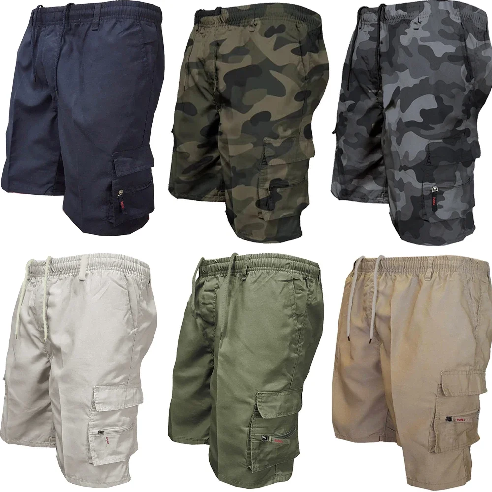 Mens Fashion Cargo Pants - ผู้ชายยุทธวิธีกางเกงขาสั้นสินค้าแฟชั่นกระเป๋าทหารกางเกงขาสั้นฤดูร้อน Jogging กีฬา Casual ชายทํางานเดินป่าสั้นกางเกง