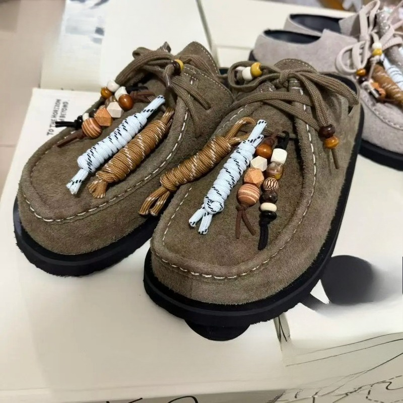 Men'S Fashion Loafers - รองเท้าแตะหนังวัวแบบสวมสำหรับผู้หญิงและผู้ชาย รองเท้าสลิปออนแบบสวมสำหรับฤดูร้อน รองเท้าส้นเตี้ยแบบสวมสำหรับผู้ชาย รองเท้าแบบผูกเชือกนุ่มสบาย