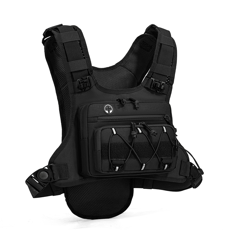 Tactical Vest Men - กระเป๋าสะพายหน้าอกแบบยุทธวิธี กระเป๋าเป้สะพายหลังสำหรับตั้งแคมป์ ล่าสัตว์ วิ่ง ปั่นจักรยาน สะท้อนแสง