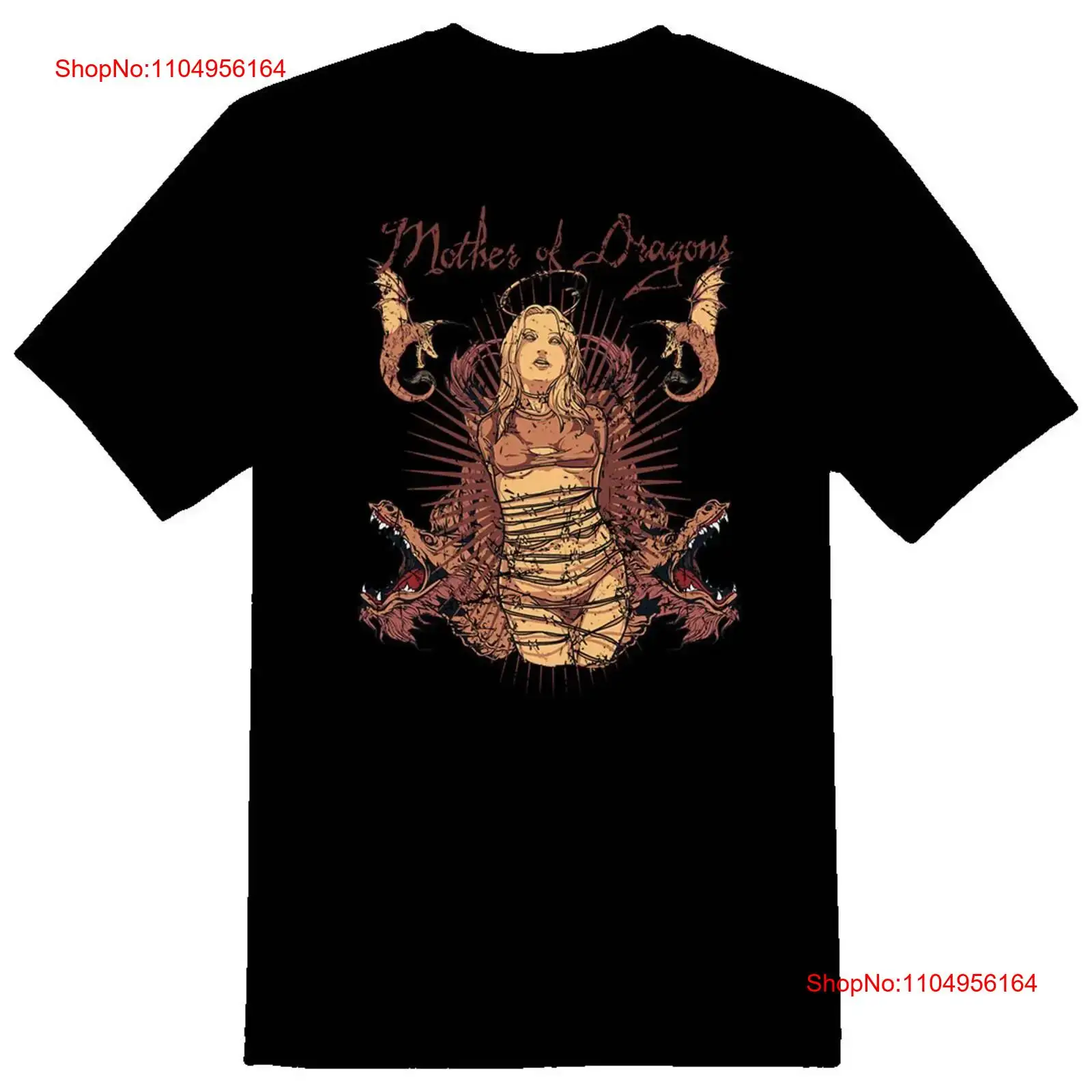Mens Fashion Black Shirt - Mother of all Dragons เสื้อยืดสีดําหรือสีขาว 082315