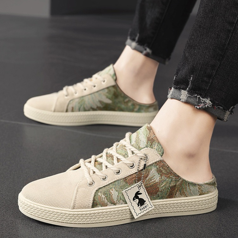 Men'S Fashion Loafers Shoes - รองเท้าแตะลำลองผู้ชาย พื้นหนานุ่มสบาย รองเท้าเดินแฟชั่น ปิดนิ้วเท้า แบบสวมครึ่งเท้า สำหรับผู้ชาย