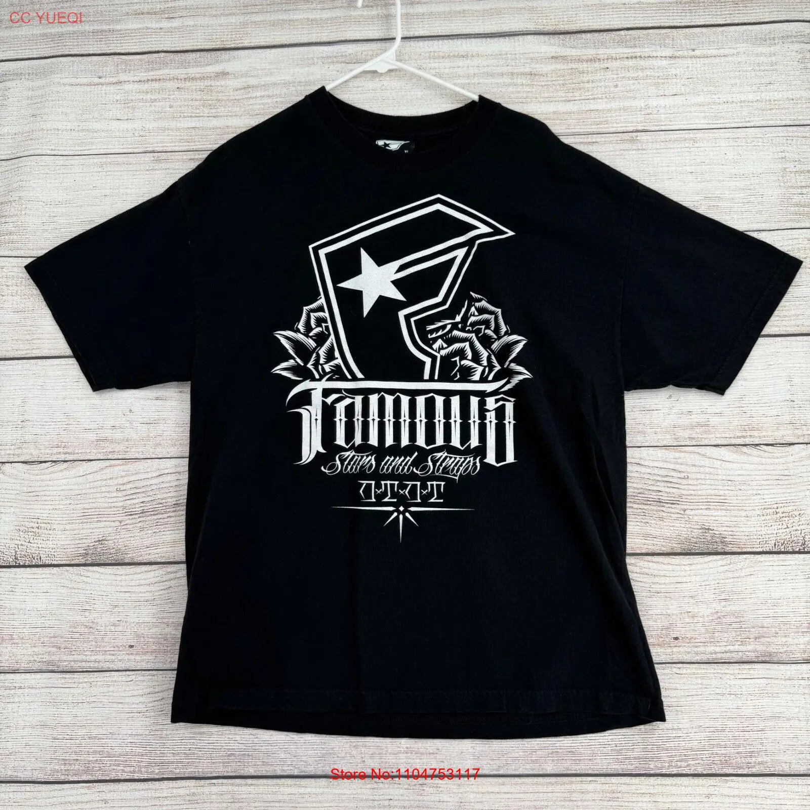Mens Fashion Black Shirt - Vintage Famous Stars and Straps Logo