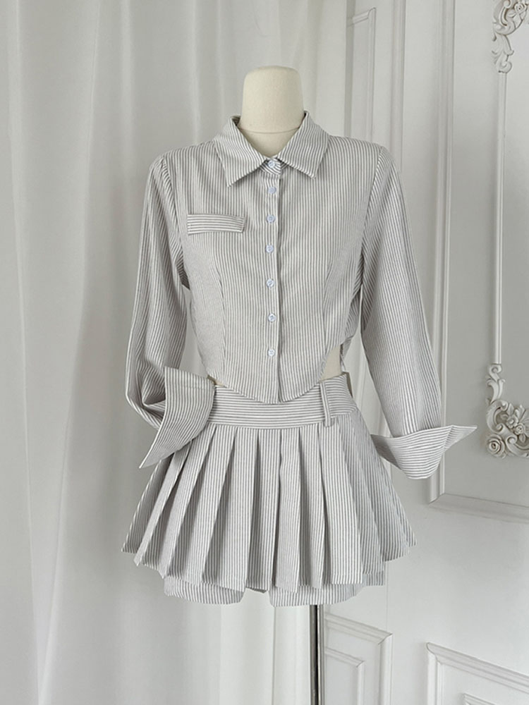 Preppy สไตล์ชุด 2 ชิ้นชุดกระโป - Polo Shirt Slim บทวิจารณ์และราคา
