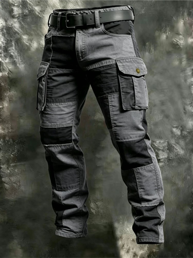 กางเกงคาร์โก้ผู้ชายผ้าฝ้ายสีกา - Mens Fashion Cargo Pants บทวิจารณ์และราคา