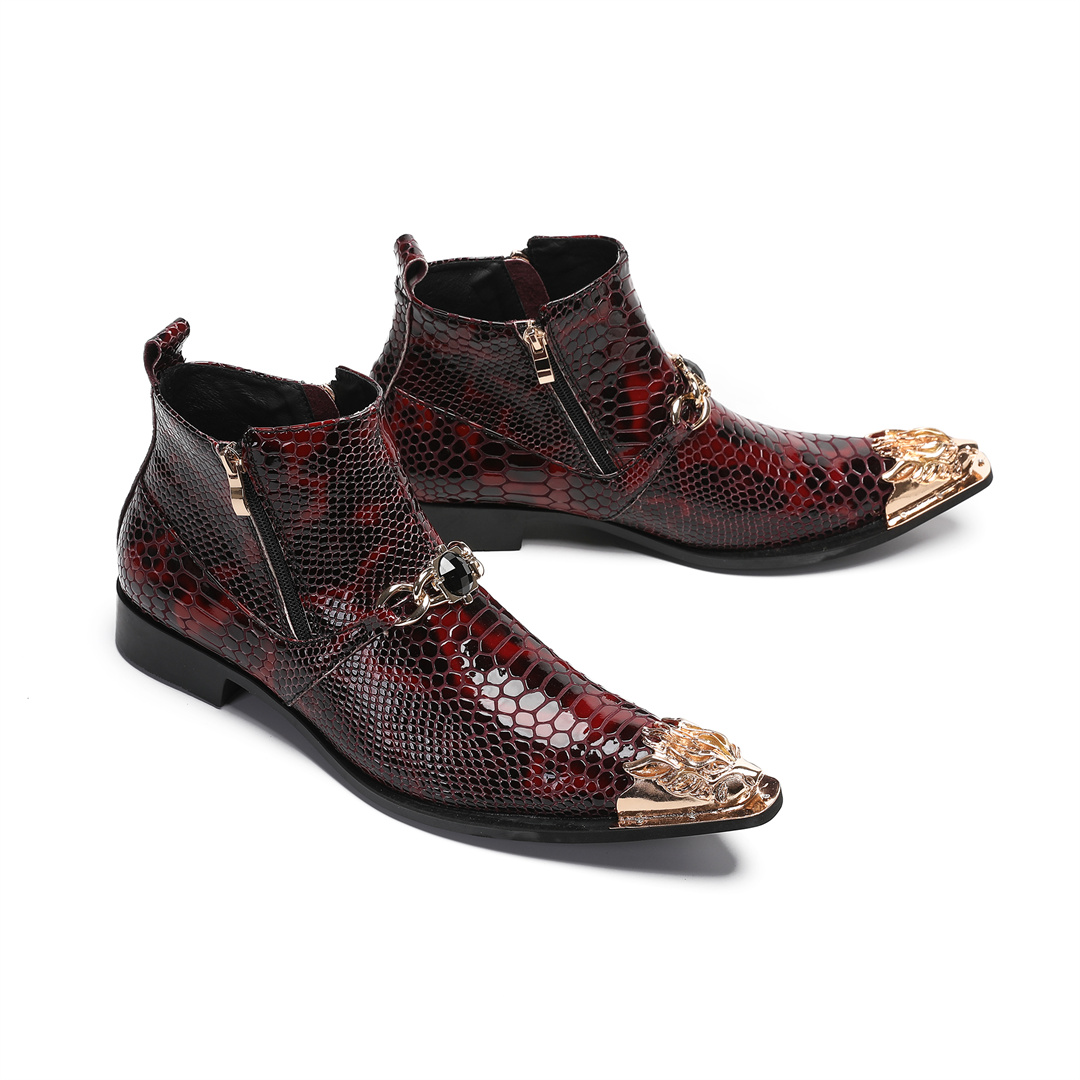 รองเท้าบูทข้อสั้นหนังแท้หัวแหล - Mens Fashion Dress บทวิจารณ์และราคา