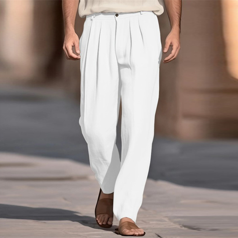 Casual Breathable สีทึบกางเกงผ - Men'S Fashion Linen Pants บทวิจารณ์และราคา