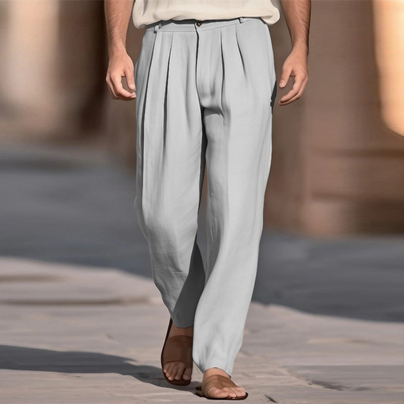 Casual Breathable สีทึบกางเกงผ - Men'S Fashion Linen Pants บทวิจารณ์และราคา