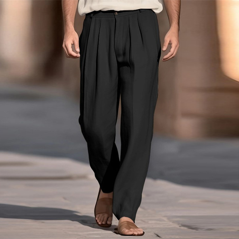 Casual Breathable สีทึบกางเกงผ - Men'S Fashion Linen Pants บทวิจารณ์และราคา