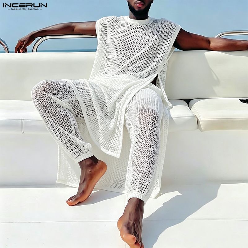 ชุดเซ็ตผู้ชาย INCERUN เสื้อกั๊ - Men'S Fashion For Summer บทวิจารณ์และราคา