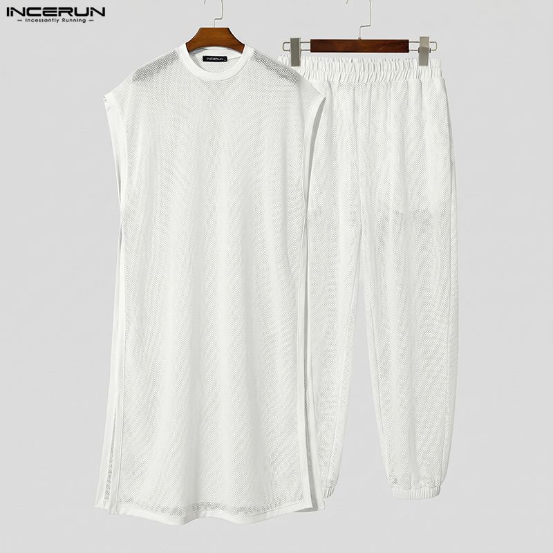 ชุดเซ็ตผู้ชาย INCERUN เสื้อกั๊ - Men'S Fashion For Summer บทวิจารณ์และราคา