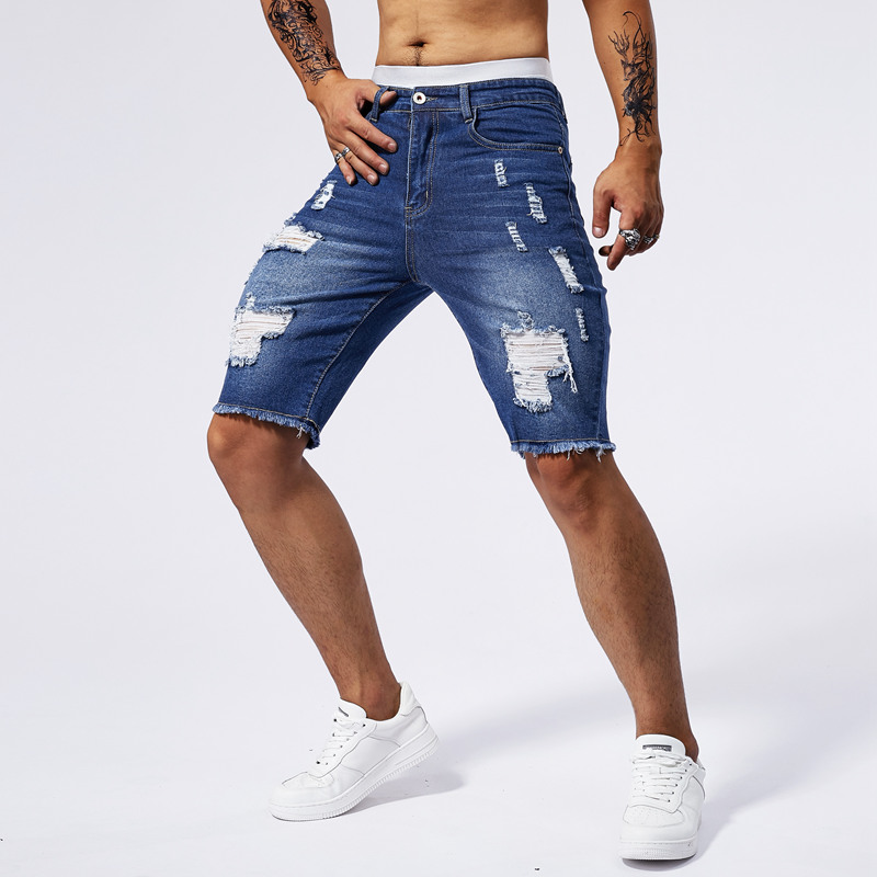 2025 ฤดูร้อนใหม่ผู้ชาย Ripped  - Men Fashion Jeans บทวิจารณ์และราคา