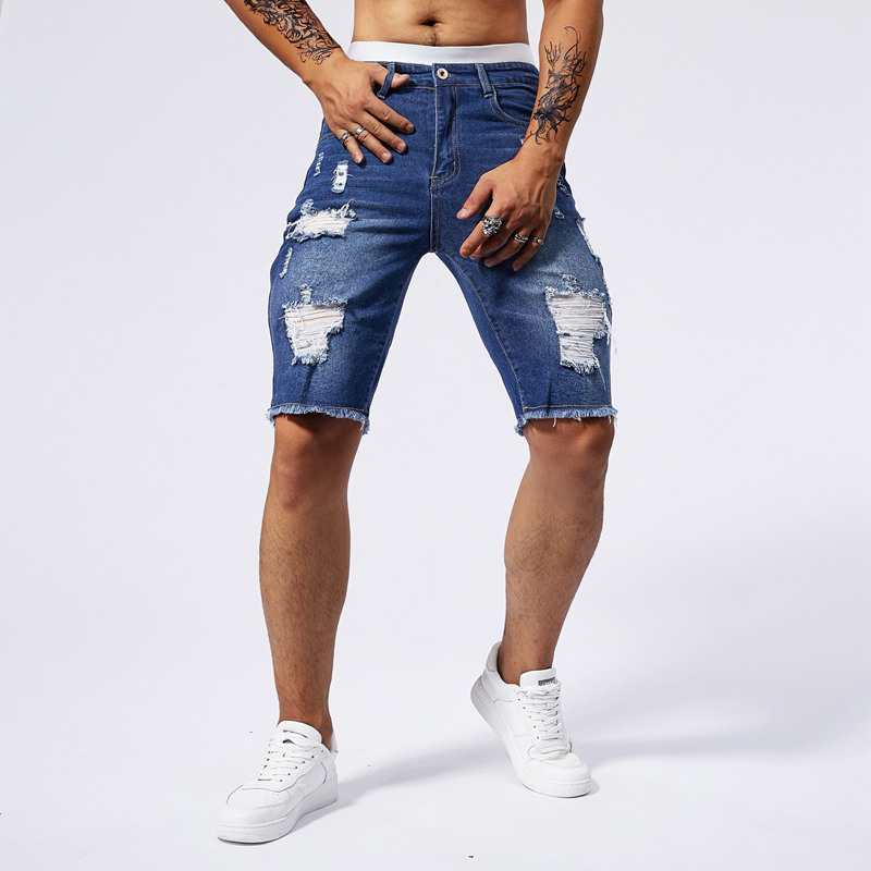 2025 ฤดูร้อนใหม่ผู้ชาย Ripped  - Men Fashion Jeans บทวิจารณ์และราคา