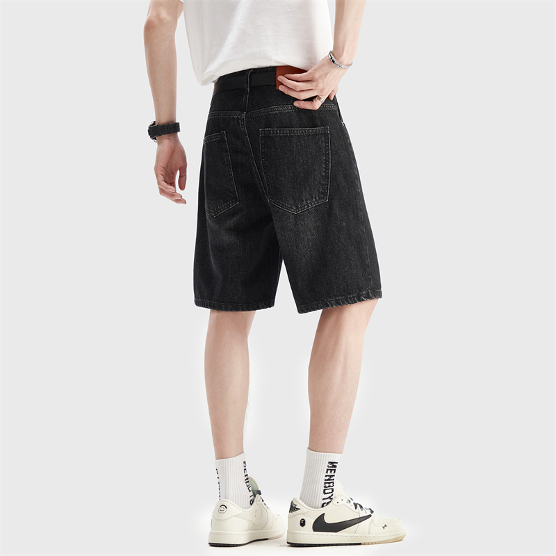 กางเกงยีนส์ขาสั้นสีดำบางเบาสำห - Men Fashion Jeans บทวิจารณ์และราคา