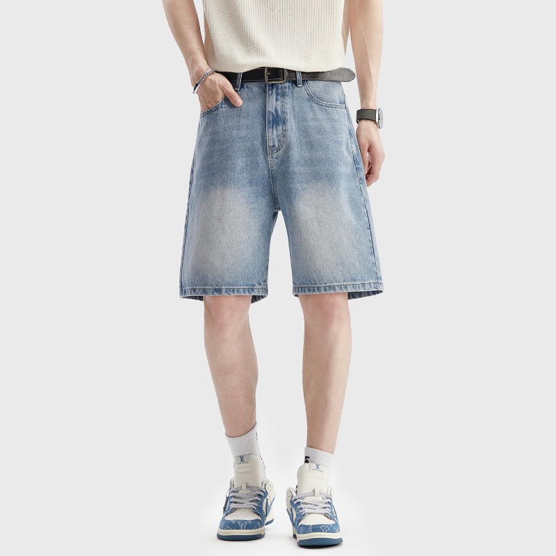 กางเกงยีนส์ขาสั้นสีดำบางเบาสำห - Men Fashion Jeans บทวิจารณ์และราคา