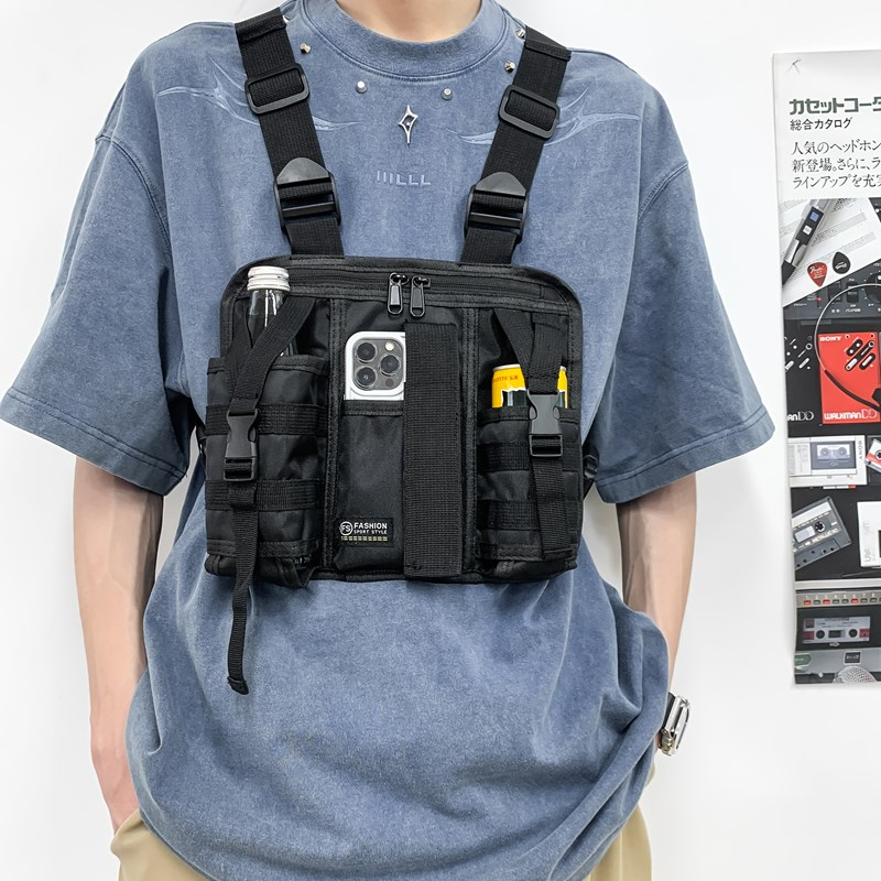 Hip-Hop Streetwearผู้ชายกระเป๋ - Tactical Vest Men บทวิจารณ์และราคา