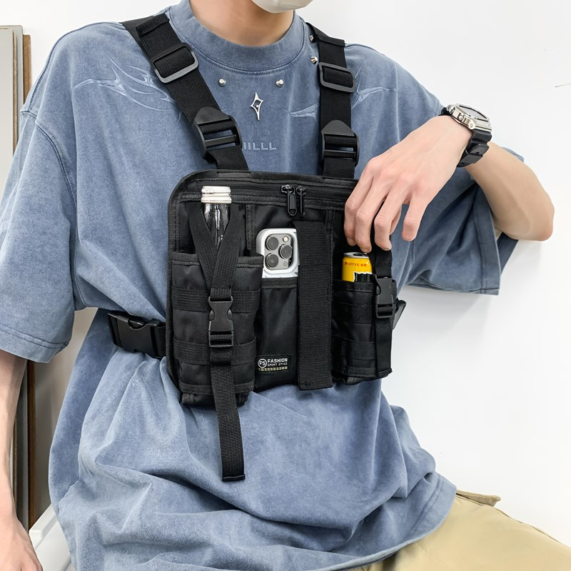 Hip-Hop Streetwearผู้ชายกระเป๋ - Tactical Vest Men บทวิจารณ์และราคา