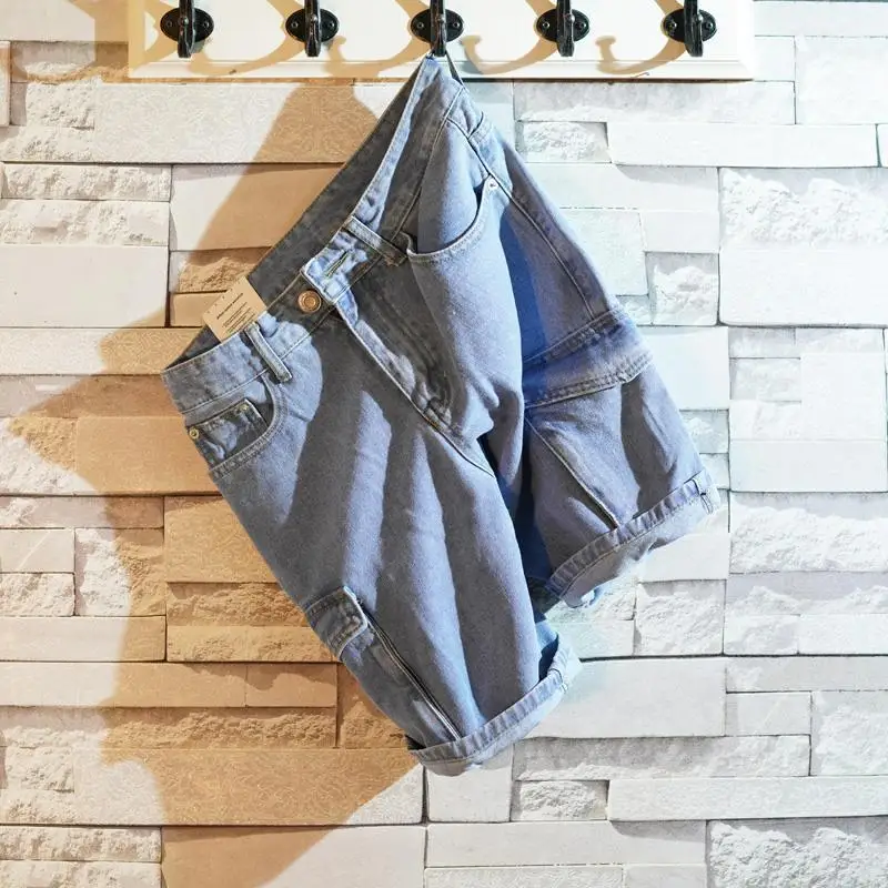 หลวมตรงกางเกงยีนส์สั้นกางเกงสํ - Men Fashion Jeans บทวิจารณ์และราคา