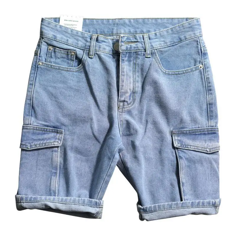 หลวมตรงกางเกงยีนส์สั้นกางเกงสํ - Men Fashion Jeans บทวิจารณ์และราคา