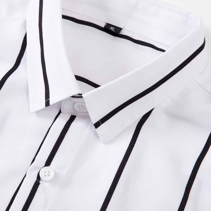 เสื้อเชิ้ตลายทางแขนยาวทรงเข้าร - Mens Fashion Dress บทวิจารณ์และราคา