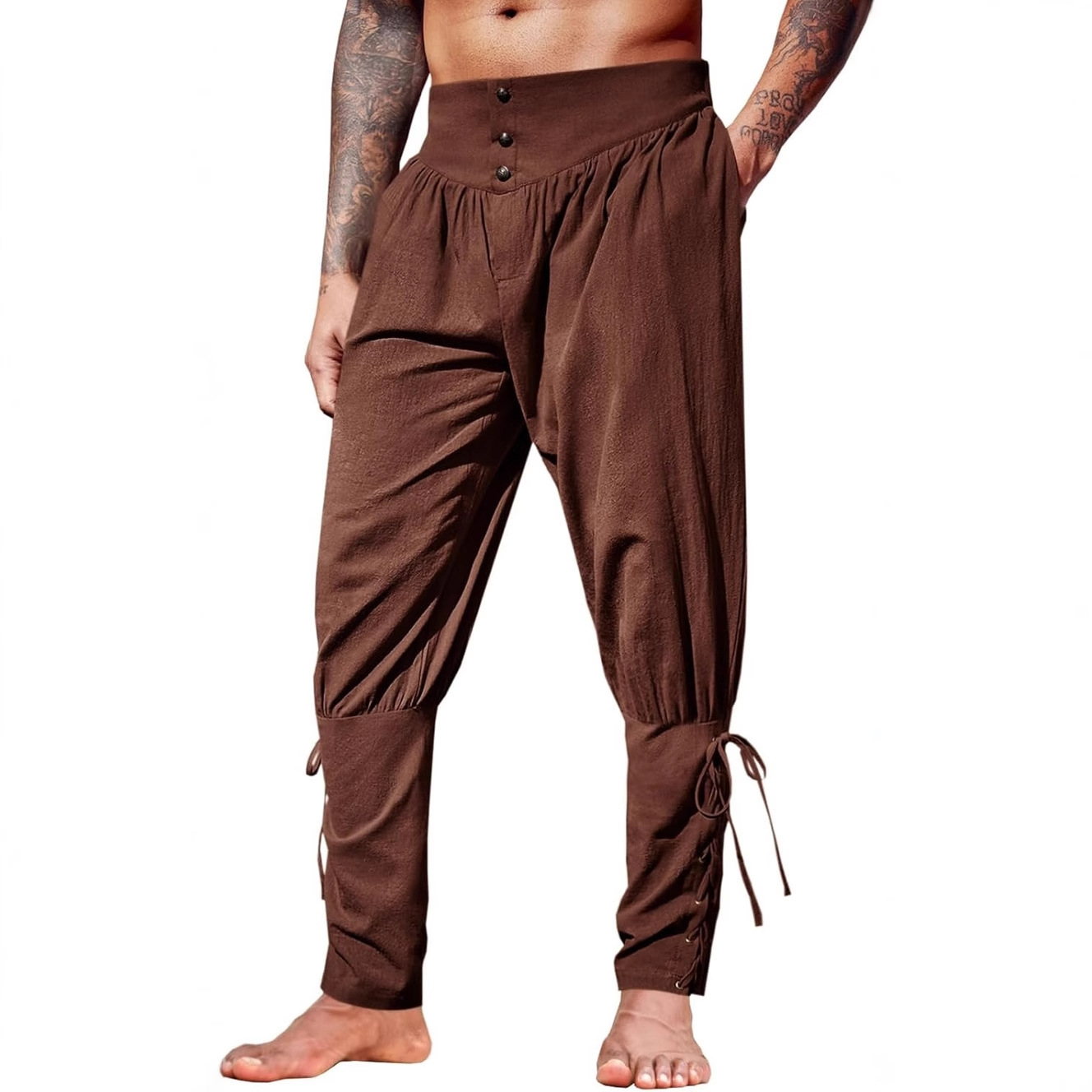 กางเกงผ้าลินินทรงสอบสำหรับผู้ช - Men'S Fashion Linen Pants บทวิจารณ์และราคา