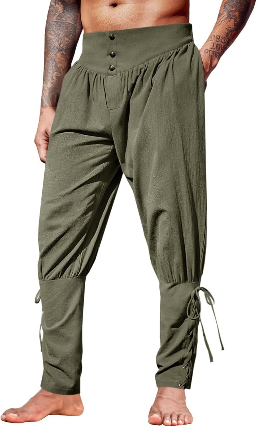 กางเกงผ้าลินินทรงสอบสำหรับผู้ช - Men'S Fashion Linen Pants บทวิจารณ์และราคา