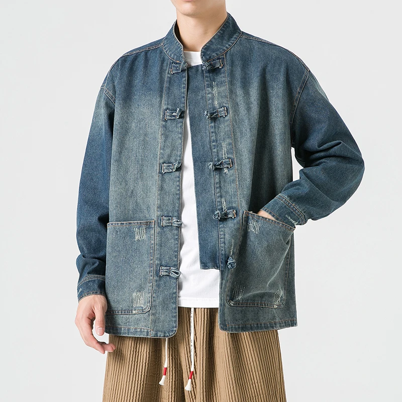 เสื้อแจ็คเก็ตยีนส์สไตล์จีนสำหร - Men'S Fashion Linen Pants บทวิจารณ์และราคา