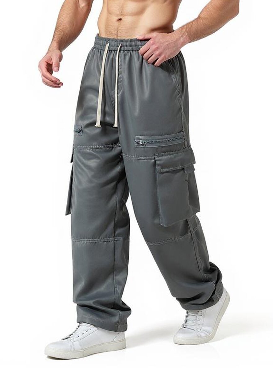 กางเกงคาร์โก้ทรงหลวมสไตล์อเมริ - Mens Fashion Cargo Pants บทวิจารณ์และราคา