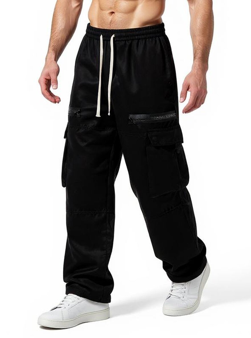 กางเกงคาร์โก้ทรงหลวมสไตล์อเมริ - Mens Fashion Cargo Pants บทวิจารณ์และราคา