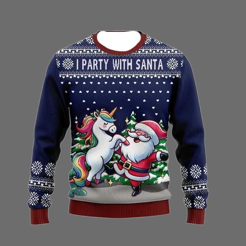 เสื้อคริสต์มาสลายยูนิคอร์นแฟชั - Men'S Fashion Xmas Party บทวิจารณ์และราคา