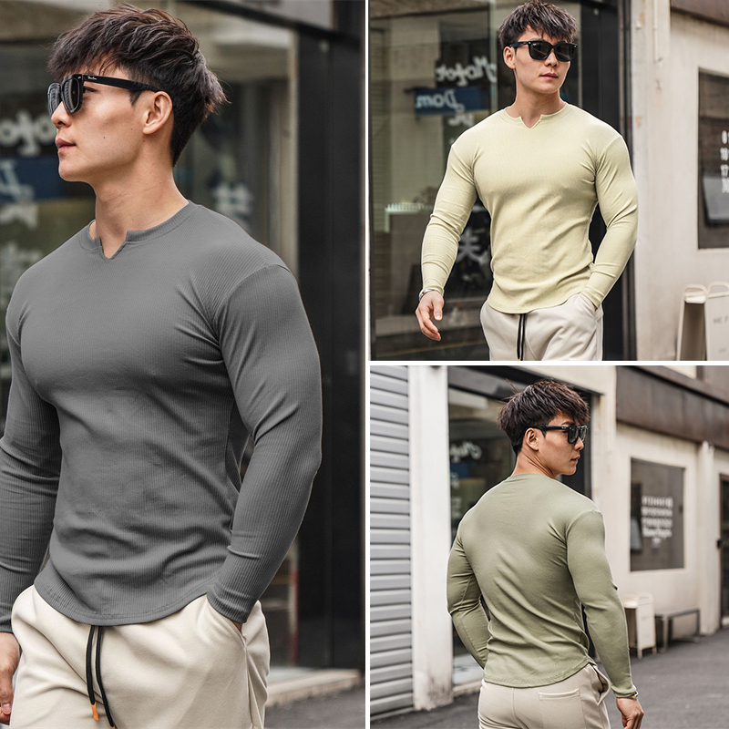 2023เสื้อรัดกล้ามเนื้อแฟชั่นลำ - Men'S Fashion V Neck T Shirts บทวิจารณ์และราคา