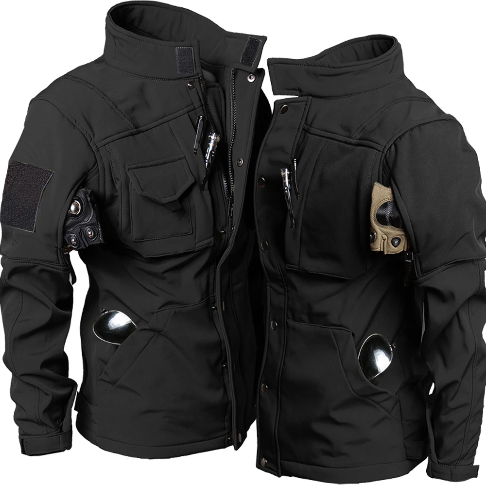 ผู้ชายยุทธวิธีชุดฤดูหนาว Shark - Corduroy Jacket Men บทวิจารณ์และราคา