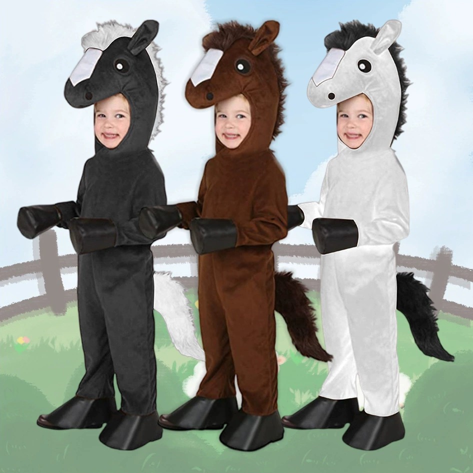 หน้ากากม้าสีน้ำตาล ดำ ขาว ตลกๆ - Mens Fashion Jumpsuit บทวิจารณ์และราคา