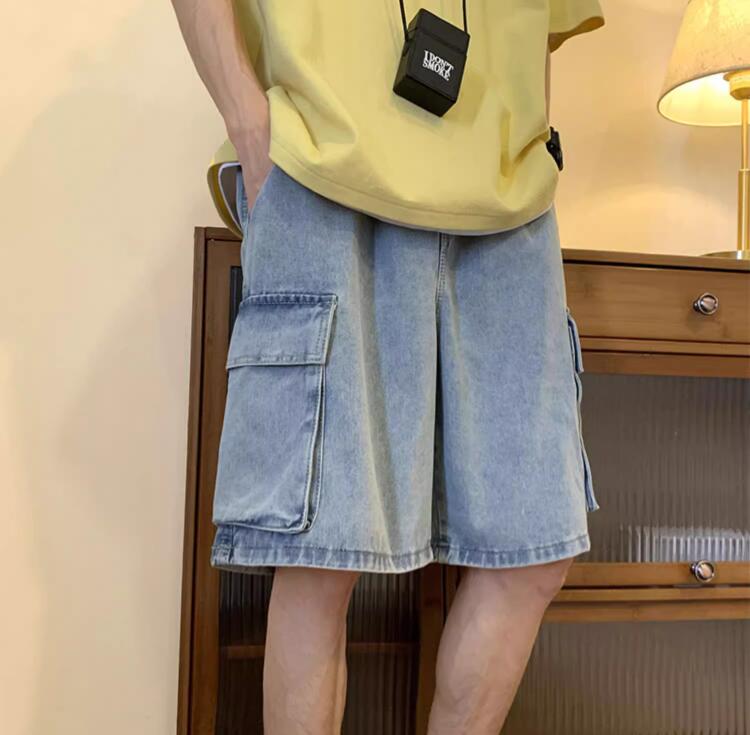 กางเกงยีนส์ขาสั้นทรงคาร์โก้สไต - Mens Fashion Cargo Pants บทวิจารณ์และราคา