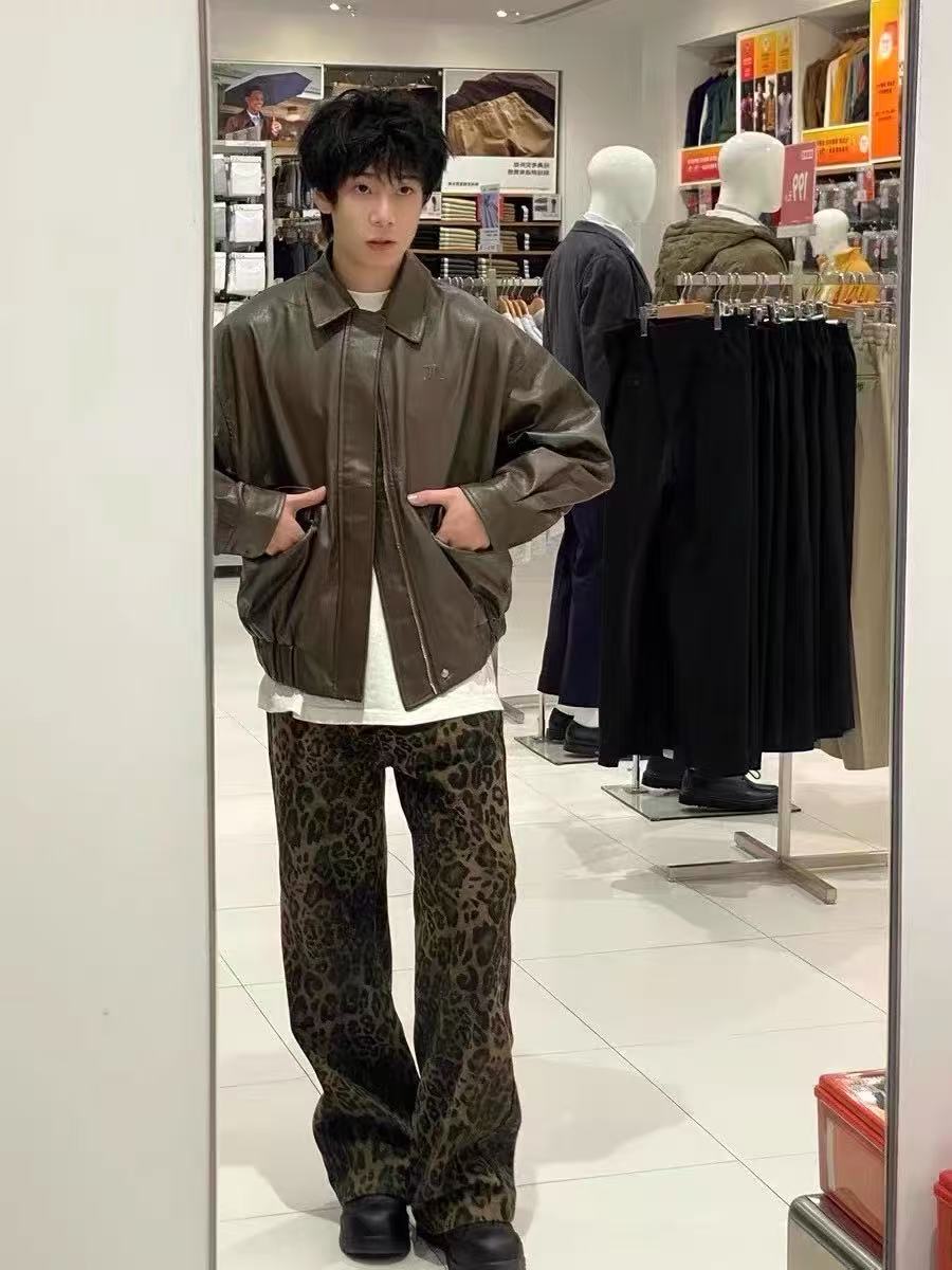 กางเกงยีนส์ทรงหลวมขาตรงลายเสือ - Men'S Fashion Linen Pants บทวิจารณ์และราคา