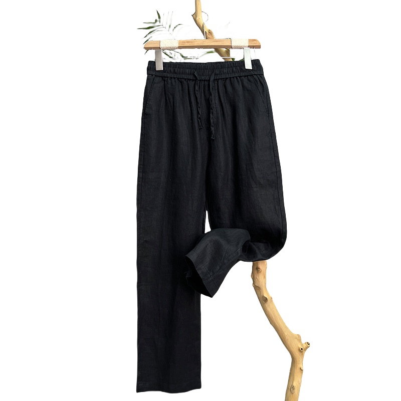 ผ้าลินินธรรมชาติผิวบริสุทธิ์ระ - Men'S Fashion Linen Pants บทวิจารณ์และราคา
