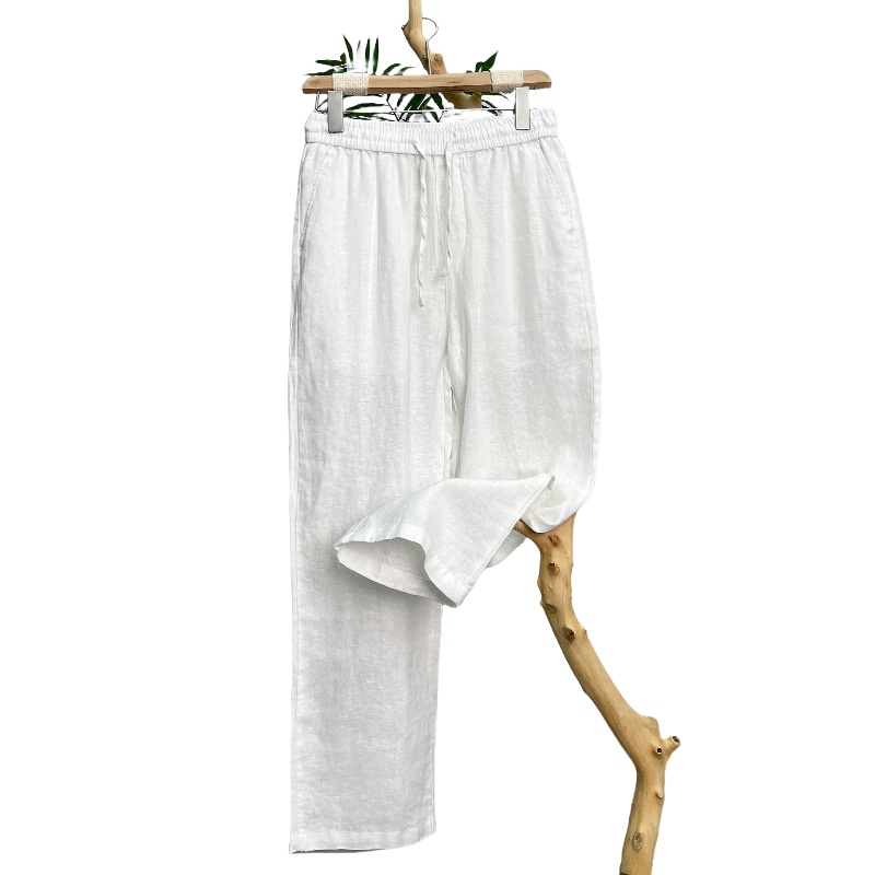 ผ้าลินินธรรมชาติผิวบริสุทธิ์ระ - Men'S Fashion Linen Pants บทวิจารณ์และราคา