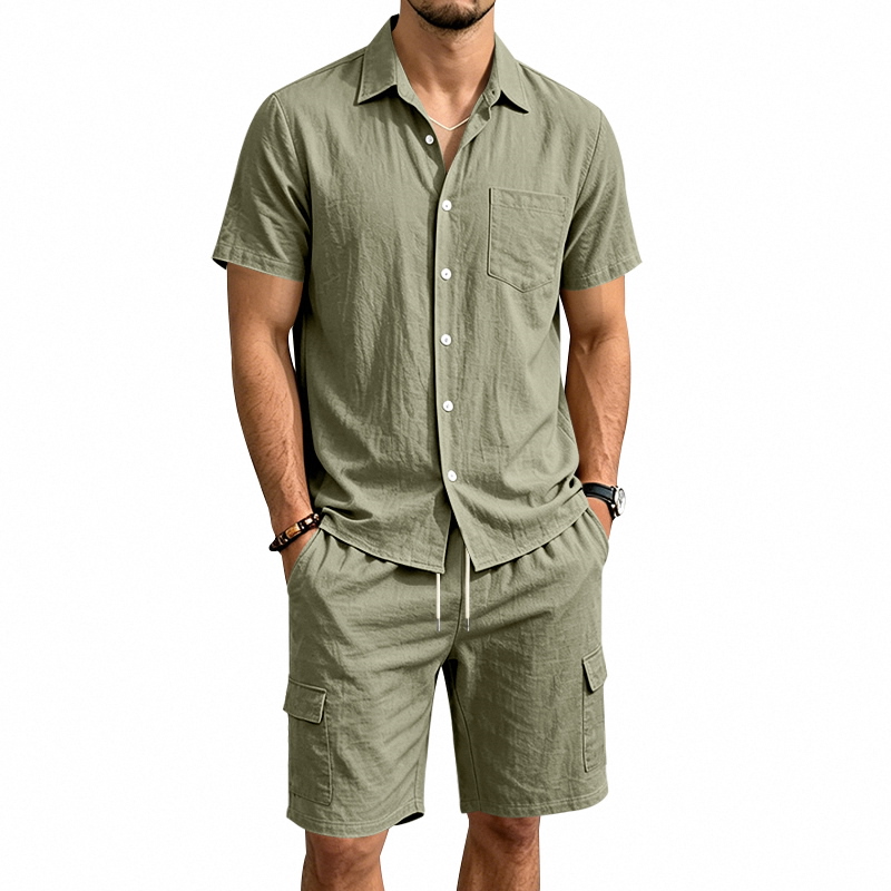 ชุดเซ็ตผ้าลินินสไตล์อเมริกันสำ - Men'S Fashion For Summer บทวิจารณ์และราคา